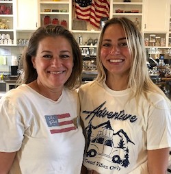 Mary and Eva at Loco Espress Mary Tuomi and Eva Tuomi, standing at Loco Espress Coffee House & Boutique
