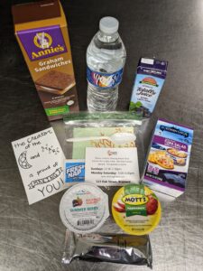 Food Bag Items on display