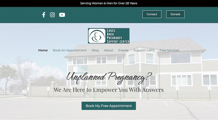 Lakes Area Pregnancy Website Design